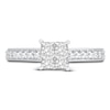 Thumbnail Image 3 of Diamond Engagement Ring 7/8 ct tw Princess/Round 14K White Gold