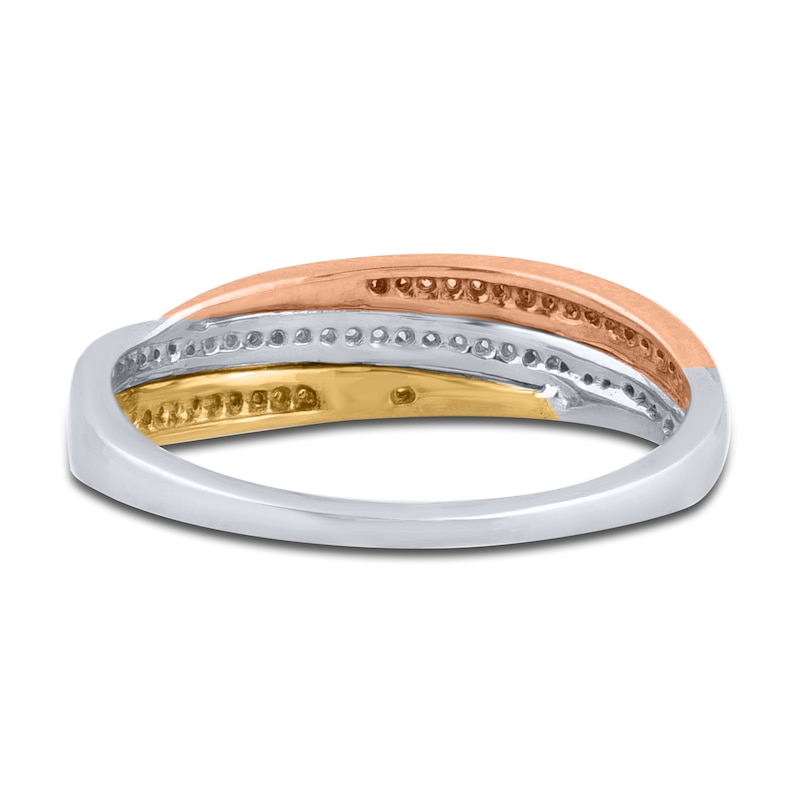 Main Image 3 of Diamond Anniversary Band 1/6 ct tw Round 14K Tri-Color Gold