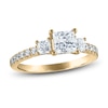 Thumbnail Image 0 of Princess & Round-Cut Diamond 3-Stone Engagement Ring 1-1/4 ct tw 14K Yellow Gold