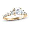 Thumbnail Image 1 of Princess & Round-Cut Diamond 3-Stone Engagement Ring 1-1/4 ct tw 14K Yellow Gold