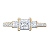 Thumbnail Image 2 of Princess & Round-Cut Diamond 3-Stone Engagement Ring 1-1/4 ct tw 14K Yellow Gold