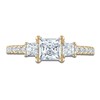 Thumbnail Image 3 of Princess & Round-Cut Diamond 3-Stone Engagement Ring 1-1/4 ct tw 14K Yellow Gold