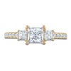 Thumbnail Image 2 of Princess & Round-Cut Diamond 3-Stone Engagement Ring 1-1/4 ct tw 14K Yellow Gold