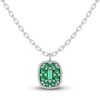 Thumbnail Image 0 of Juliette Maison Natural Emerald Pendant Necklace 10K White Gold