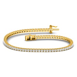 Lab-Created Diamond Tennis Bracelet 1 ct tw Round 14K Yellow Gold 7.25&quot;