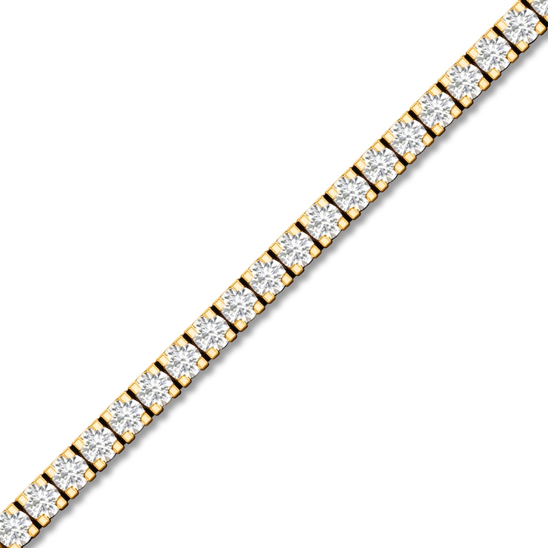 Lab-Created Diamond Tennis Bracelet 1 ct tw Round 14K Yellow Gold 7.25"