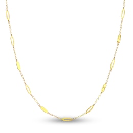 Oval Station Necklace 14K Yellow Gold 18"