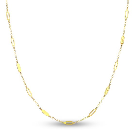 Jared The Galleria Of Jewelry Oval Station Necklace 14K Yellow Gold 18