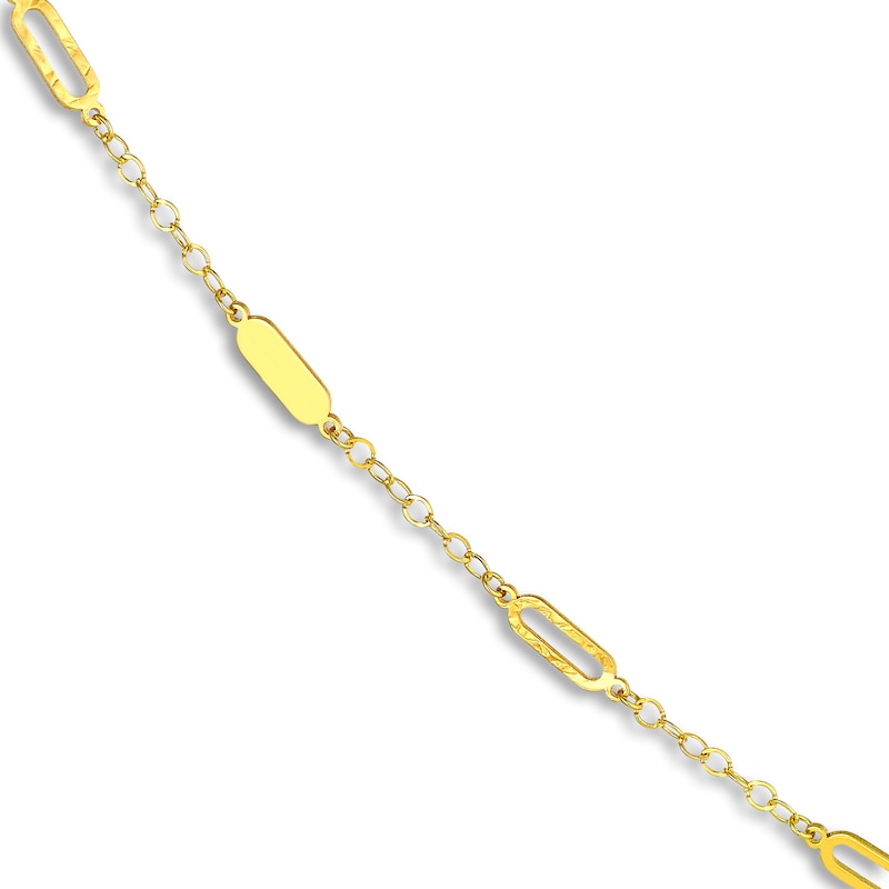 Main Image 2 of Oval Station Necklace 14K Yellow Gold 18"