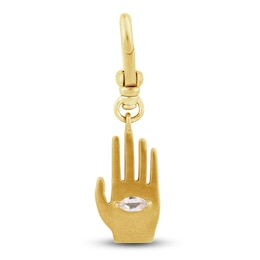 Charm'd by Lulu Frost 10K Yellow Gold White Sapphire Palm of Peace Charm