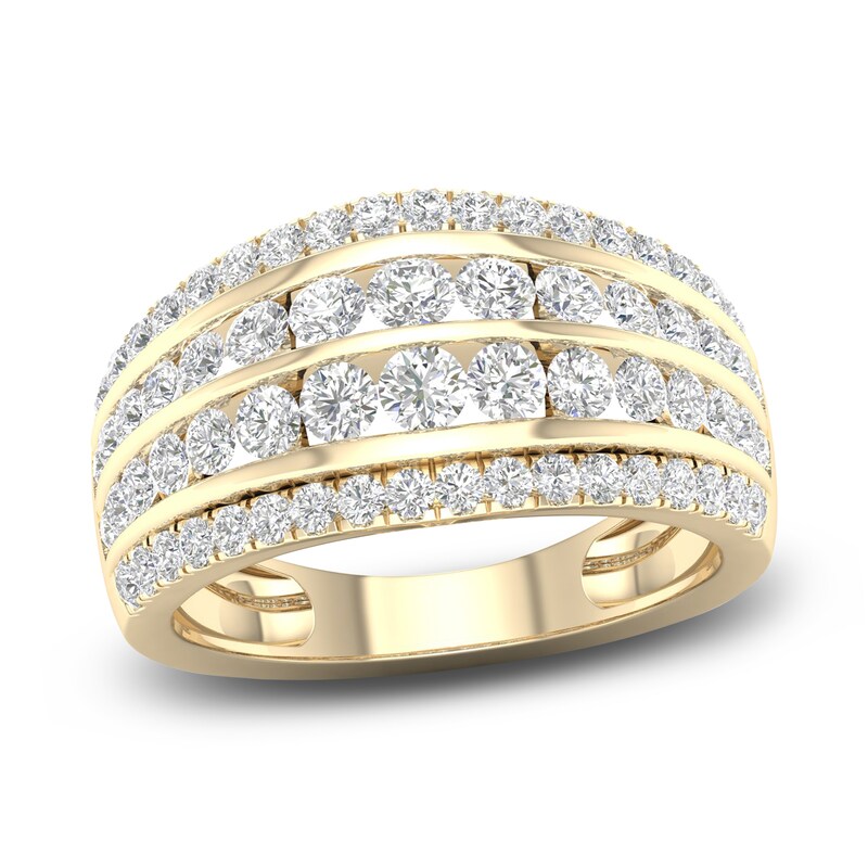 Main Image 1 of Diamond 4-Row Anniversary Band 1 ct tw Round 14K Yellow Gold