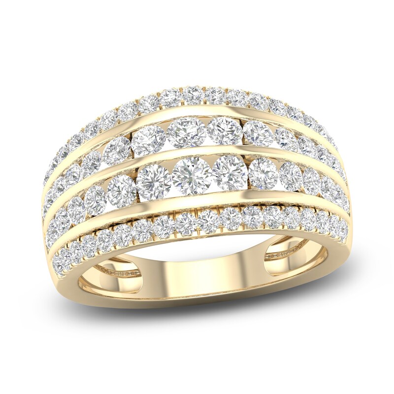 Diamond 4-Row Anniversary Band 1 ct tw Round 14K Yellow Gold | Jared