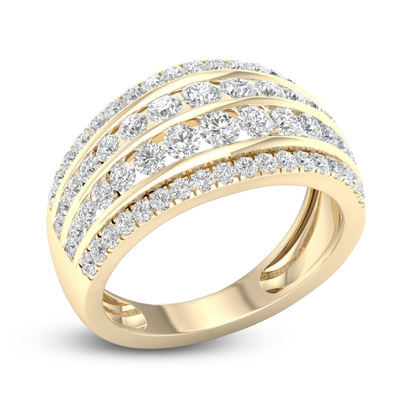 Main Image 2 of Diamond 4-Row Anniversary Band 1 ct tw Round 14K Yellow Gold