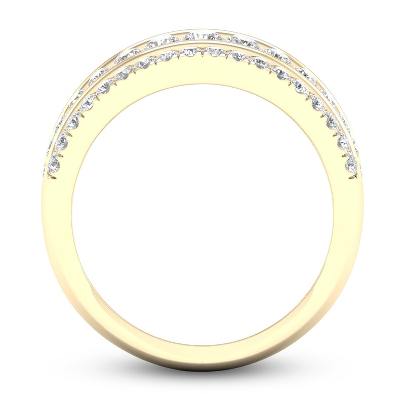 Diamond 4-Row Anniversary Band 1 ct tw Round 14K Yellow Gold