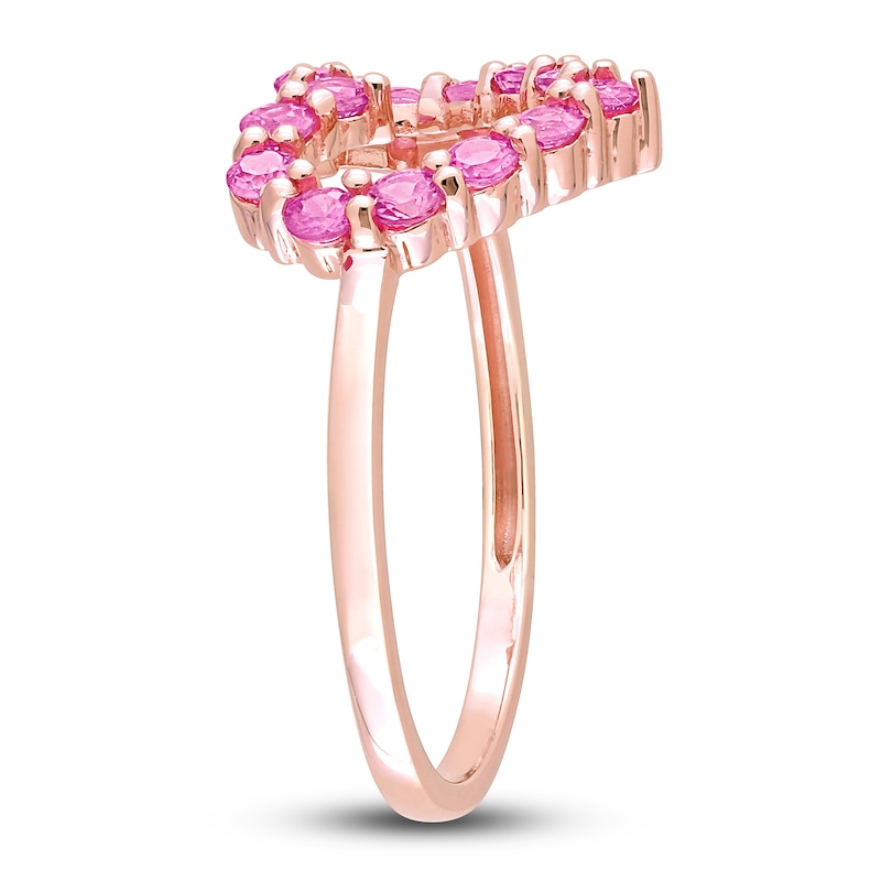 Womens Genuine Pink Sapphire 10K Rose Gold Heart Cocktail Ring - JCPenney