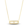 Thumbnail Image 1 of Diamond Paperclip Necklace 1/6 ct tw Round 14K Yellow Gold 18"
