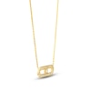 Thumbnail Image 2 of Diamond Paperclip Necklace 1/6 ct tw Round 14K Yellow Gold 18"