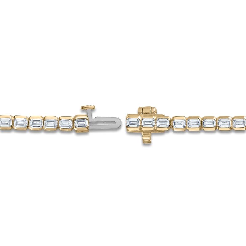 Lab-Created Diamond Bracelet 5-1/5 ct tw Emerald-cut 14K Yellow Gold 7"