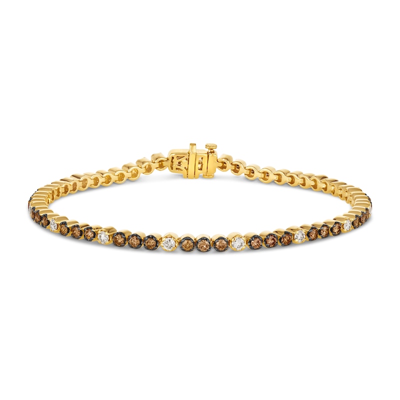 Main Image 1 of Le Vian Diamond Tennis Bracelet 2 ct tw Round 14K Honey Gold 7"