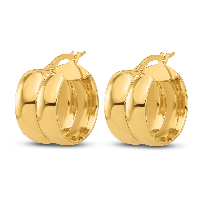 Polished Hoop Earrings 14K Yellow Gold 16mm