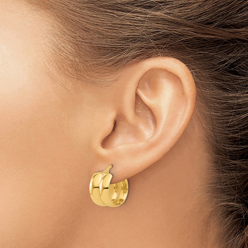 Main Image 3 of Polished Hoop Earrings 14K Yellow Gold 16mm