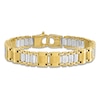 Thumbnail Image 3 of Men's Solid Brushed Link Bracelet 14K Two-Tone Gold 8.5"