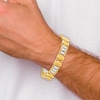 Thumbnail Image 4 of Men's Solid Brushed Link Bracelet 14K Two-Tone Gold 8.5"