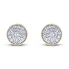 Thumbnail Image 1 of Diamond Stud Earrings 1/6 ct tw Round/Baguette 14K Yellow Gold
