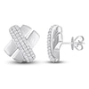 Thumbnail Image 1 of Y-Knot Diamond Stud Earrings 3/8 ct tw Round 14K White Gold