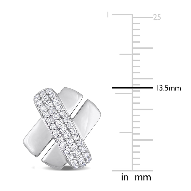 Main Image 2 of Y-Knot Diamond Stud Earrings 3/8 ct tw Round 14K White Gold