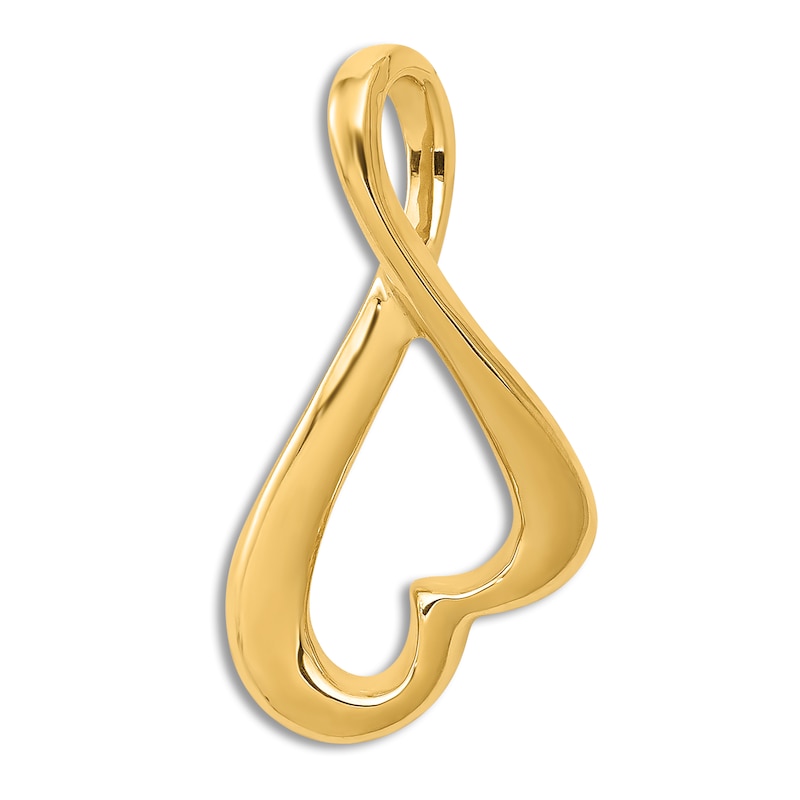 Main Image 1 of High-Polish Heart Slide Charm 14K Yellow Gold
