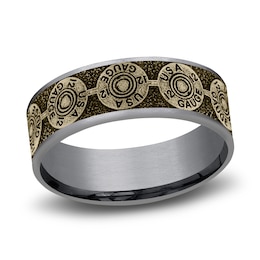 Men's Bullet Wedding Band 14K Yellow Gold/Tantalum 7.5mm
