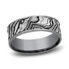 Men's Topography Print Wedding Band Tantalum/Titanium 7.5mm