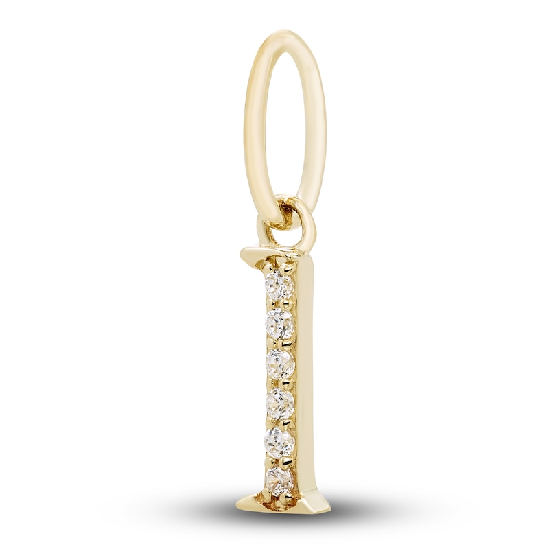 Main Image 2 of Initial L Necklace Charm Diamond Accents 10K Yellow Gold