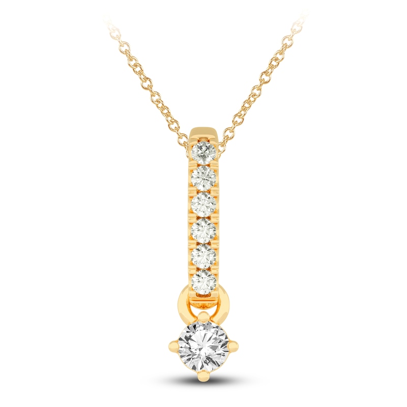 Main Image 1 of Diamond Pendant Necklace 3/8 ct tw Round 14K Yellow Gold 18"