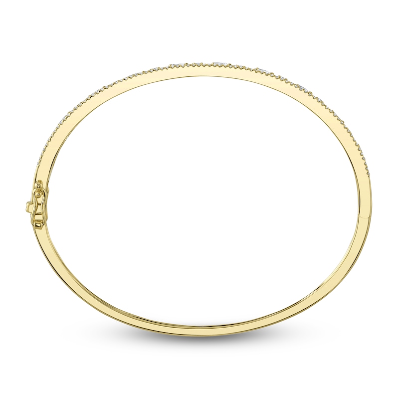 Shy Creation Diamond Bangle Bracelet 7/8 ct tw Round/Pear 14K Yellow Gold SC55025103ZS