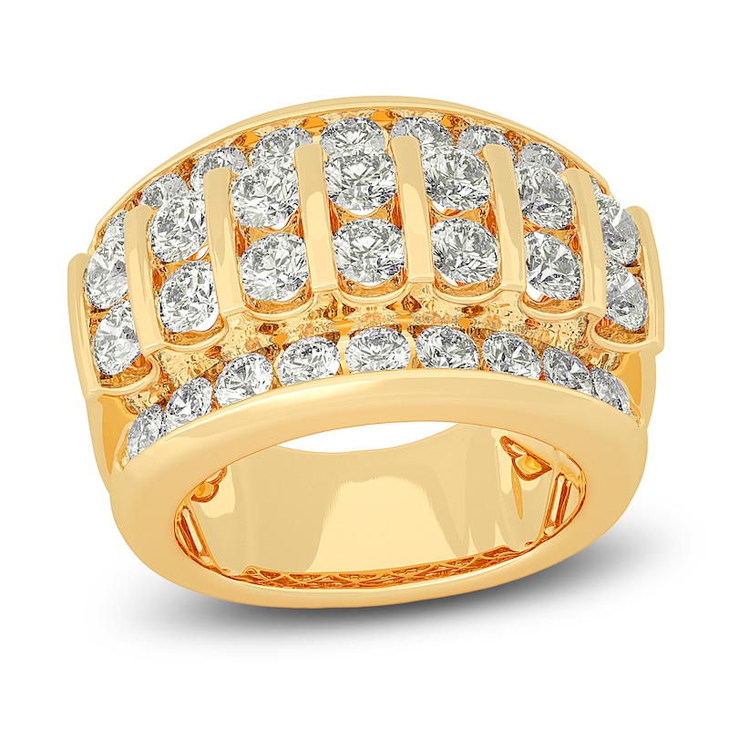 Main Image 1 of Certified Men's Lab-Grown Diamond Ring 5 ct tw Round 14K Yellow Gold