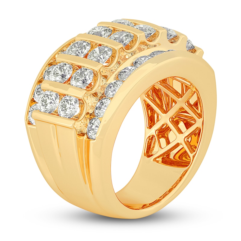 Certified Men's Lab-Created Diamond Ring 5 ct tw Round 14K Yellow Gold ...