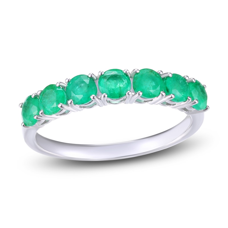 Natural Emerald Ring 14K White Gold | Jared