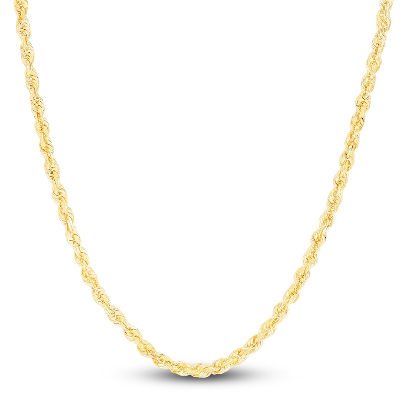 Men's Solid Diamond-Cut Rope Chain Necklace 14K Yellow Gold 30" 3.8mm