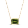 Thumbnail Image 1 of Natural Peridot Necklace 1/20 ct tw Diamonds 14K Yellow Gold 18"