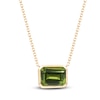 Thumbnail Image 0 of Natural Peridot Necklace 1/20 ct tw Diamonds 14K Yellow Gold 18"