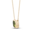 Thumbnail Image 2 of Natural Peridot Necklace 1/20 ct tw Diamonds 14K Yellow Gold 18"