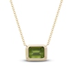 Thumbnail Image 3 of Natural Peridot Necklace 1/20 ct tw Diamonds 14K Yellow Gold 18"