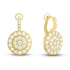 Thumbnail Image 1 of Crivelli Diamond Disk Earrings 1-3/4 ct tw Round 18K Yellow Gold