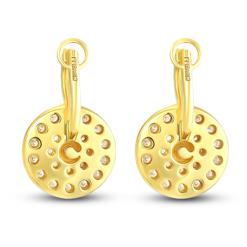 Main Image 2 of Crivelli Diamond Disk Earrings 1-3/4 ct tw Round 18K Yellow Gold