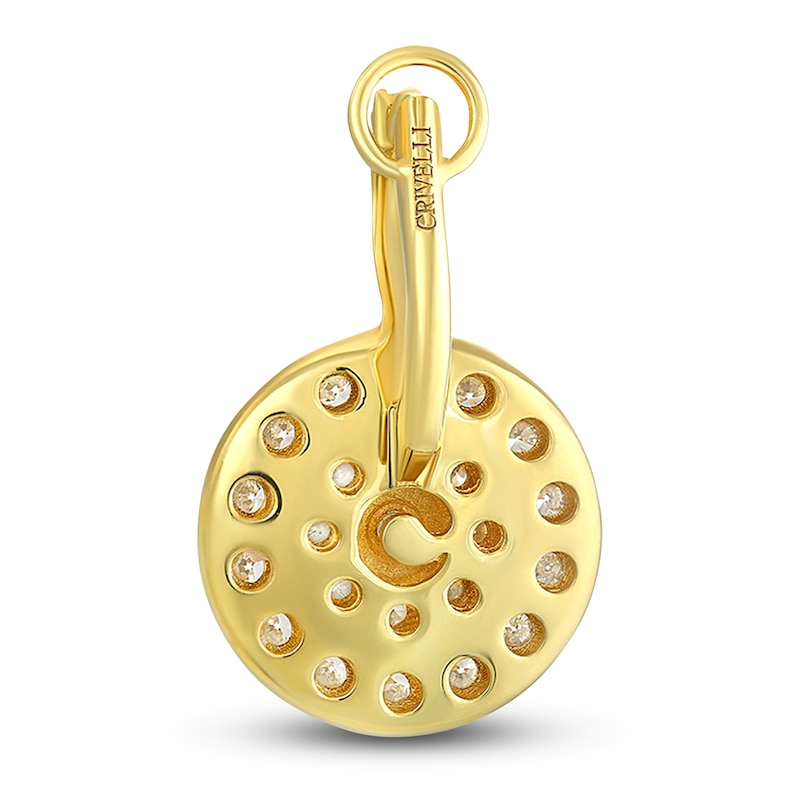 Main Image 3 of Crivelli Diamond Disk Earrings 1-3/4 ct tw Round 18K Yellow Gold