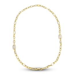 Crivelli Diamond Link Necklace 11-3/4 ct tw Round 18K Yellow Gold 30&quot;