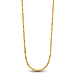High-Polish Square Oval Chain Necklace 24K Yellow Gold 18" 3.5mm