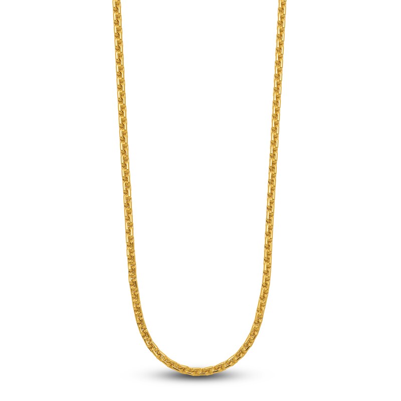 Main Image 1 of High-Polish Square Oval Chain Necklace 24K Yellow Gold 18" 3.5mm